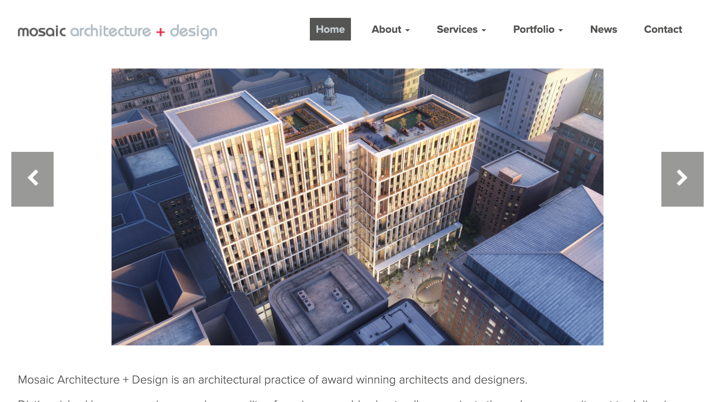 Mosaic Architecture + Design page preview