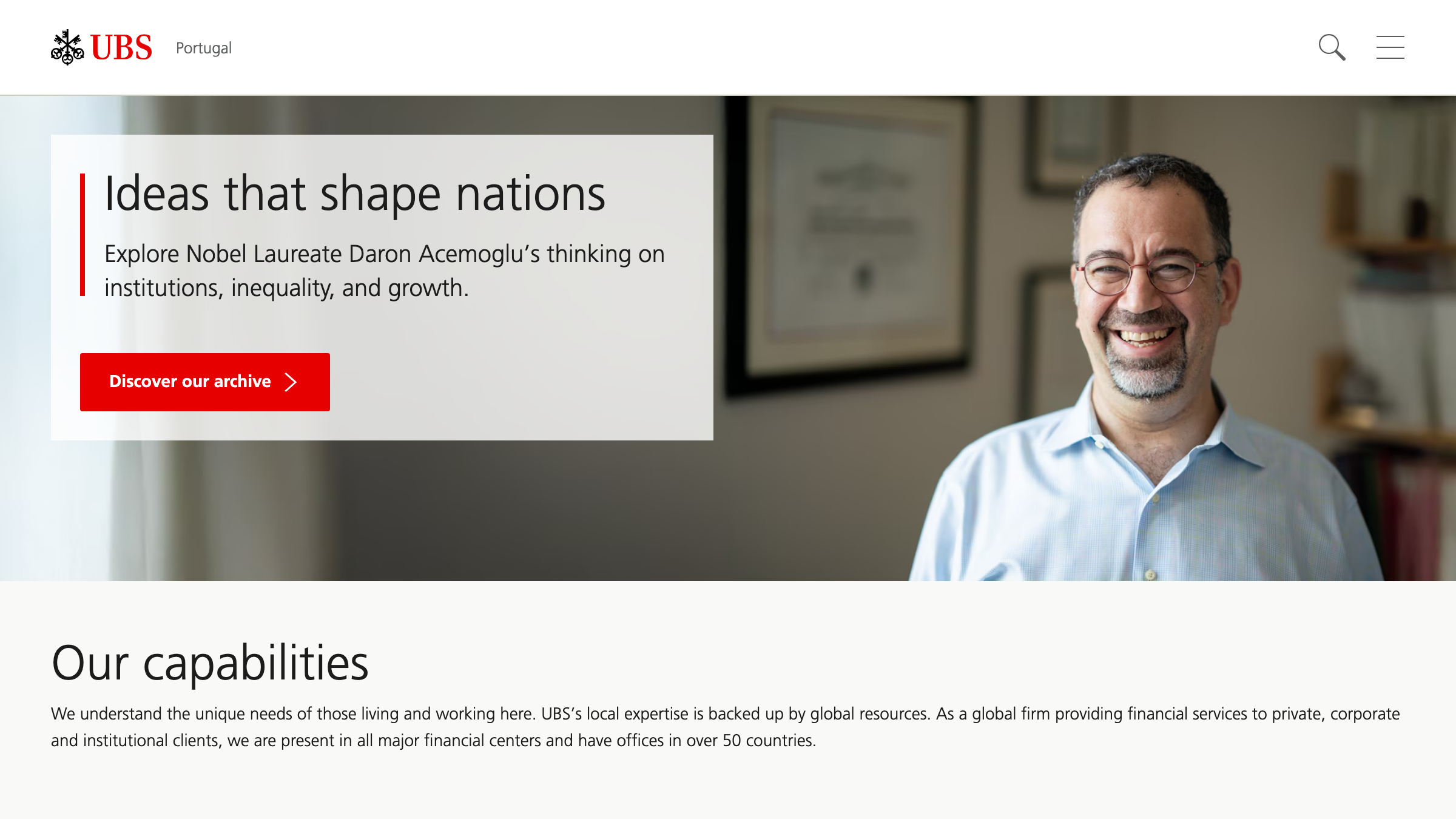 UBS Asset Management page preview
