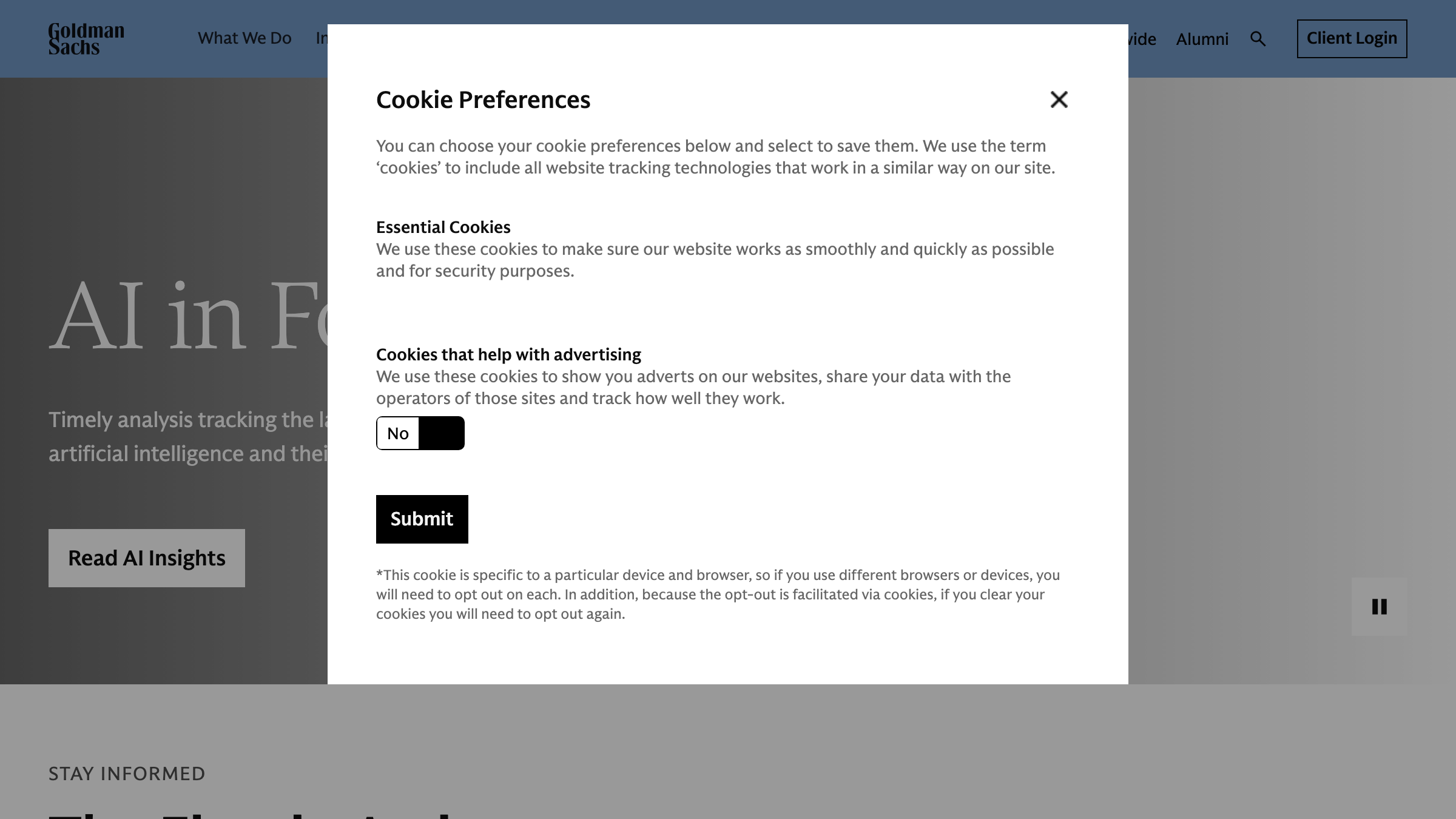 Goldman Sachs Alternatives page preview