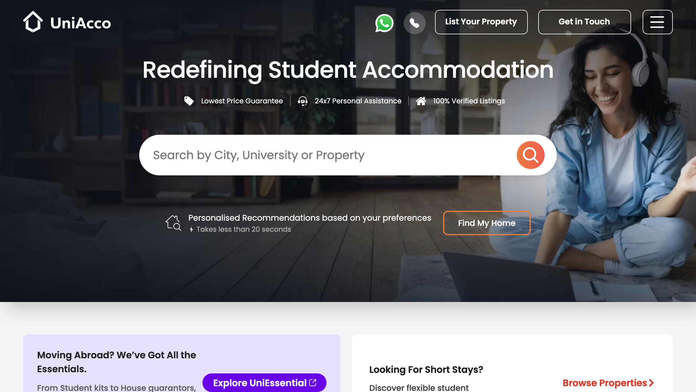 UniAcco page preview