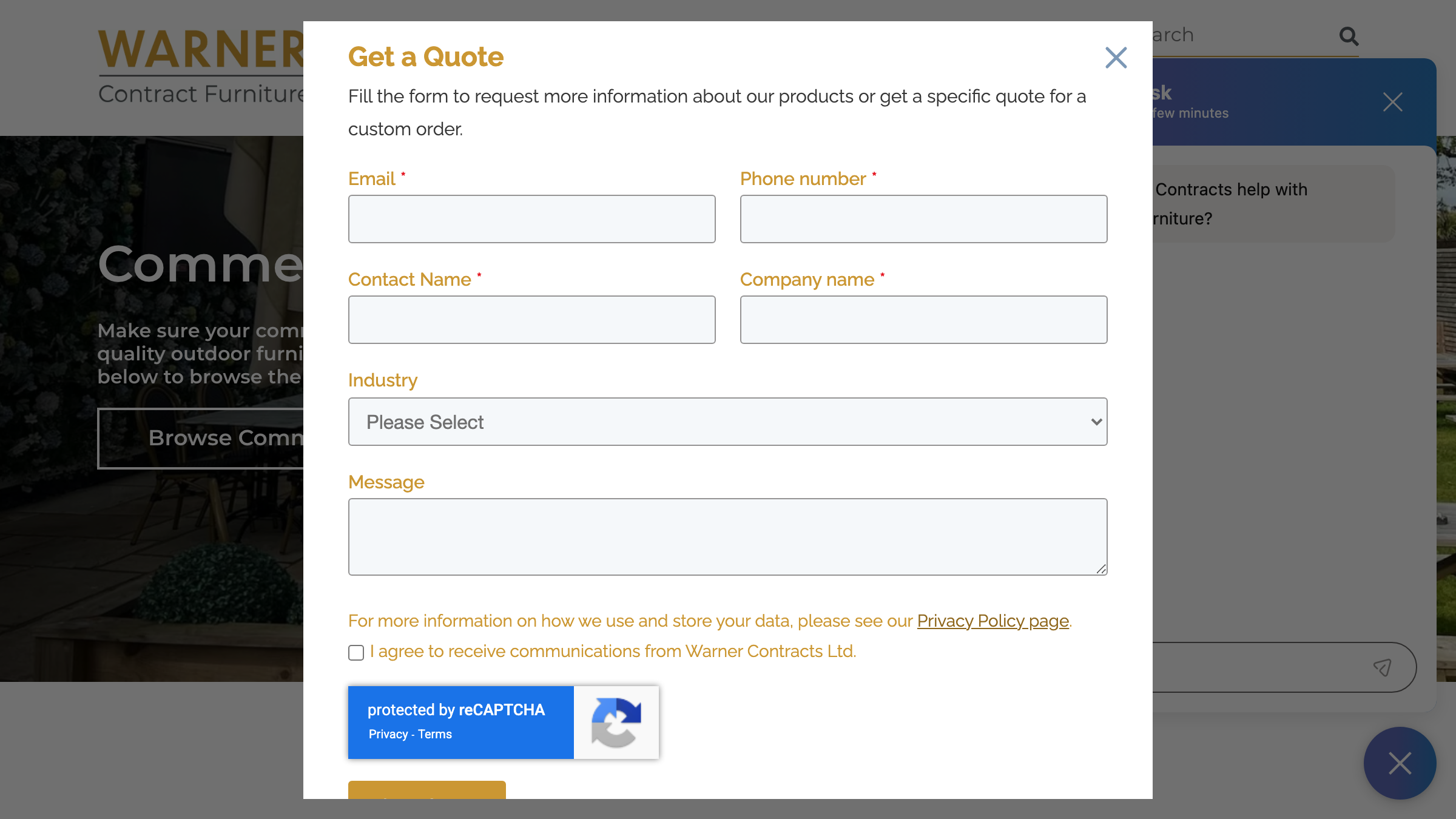 Warner Contract Furniture page preview