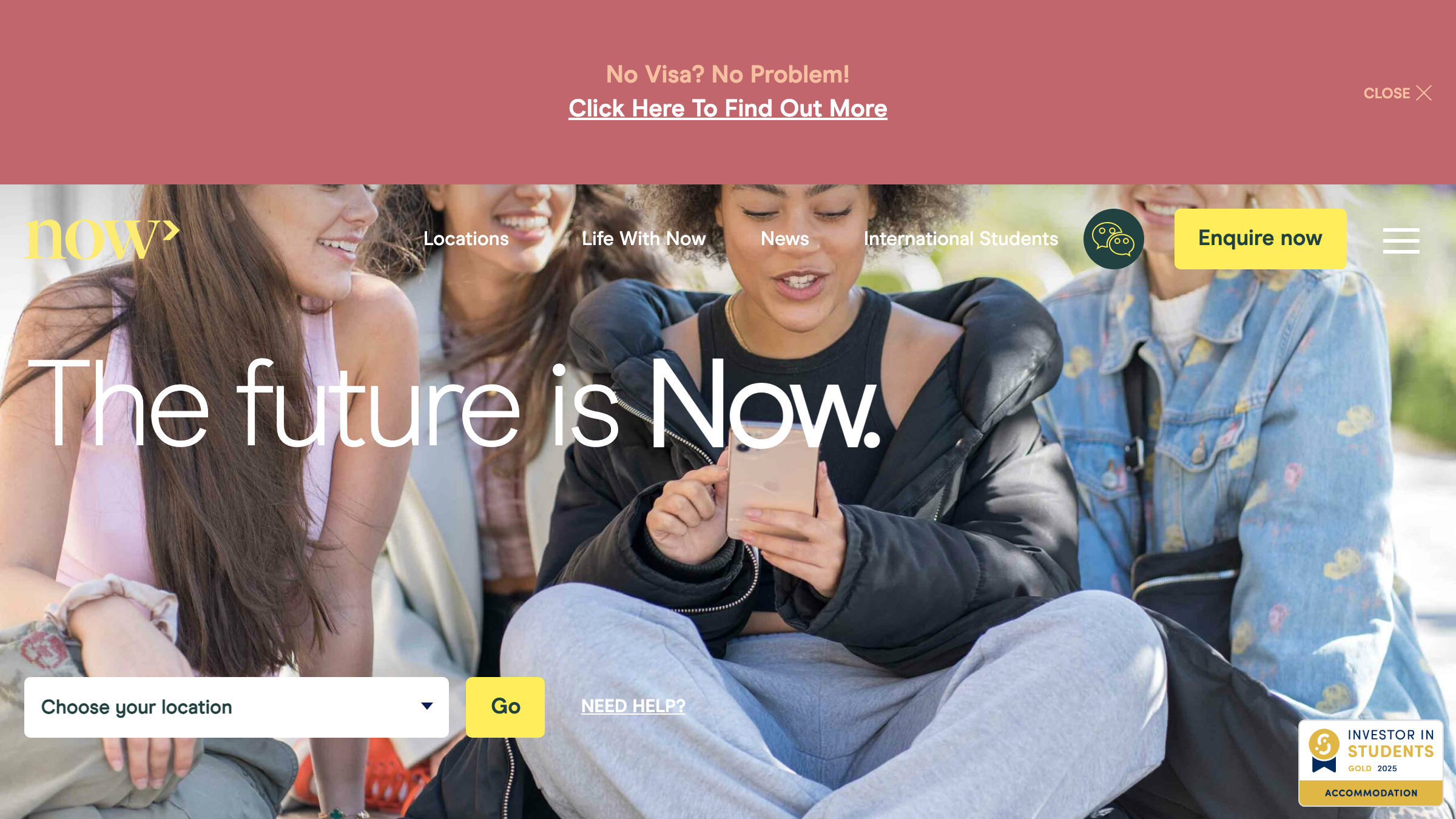 Now Students page preview