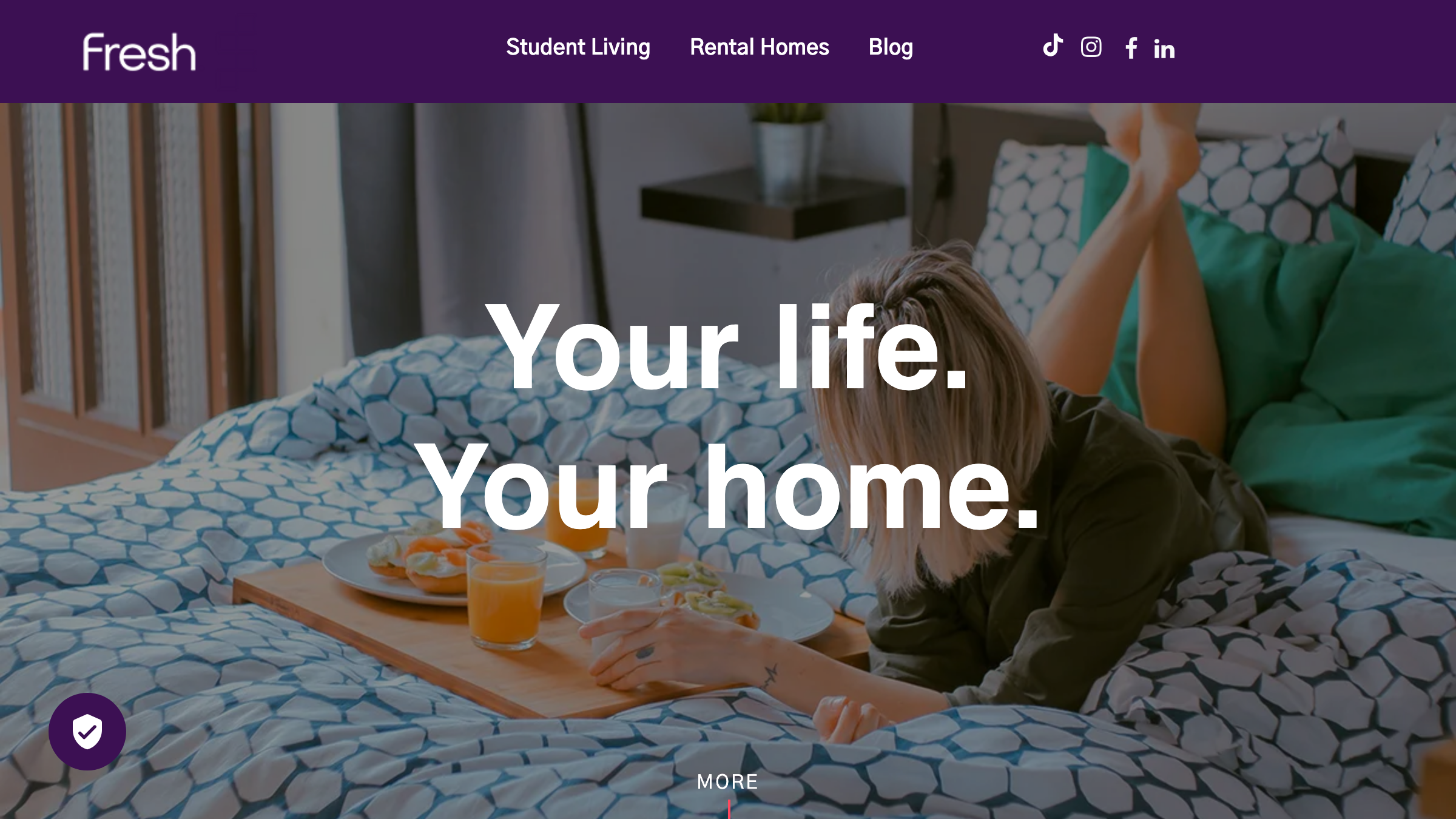 Fresh Student Living page preview